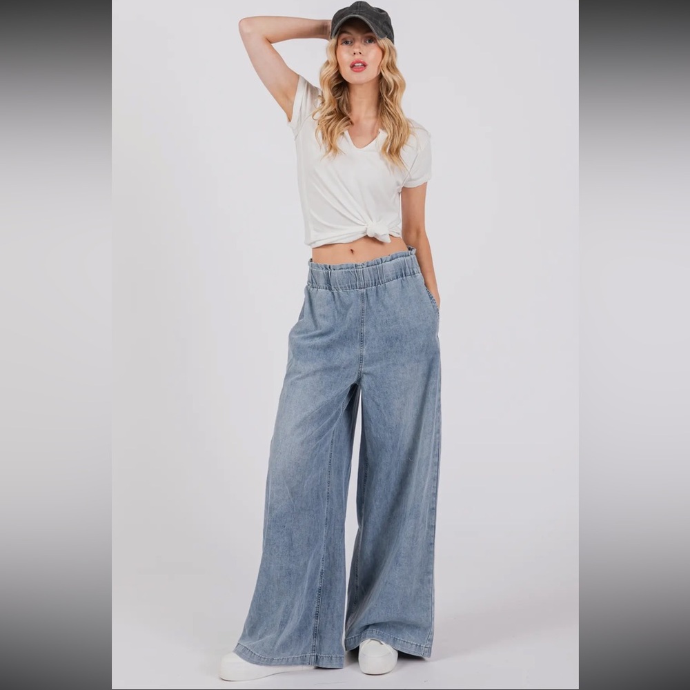 03 High Waist Wide Leg Jean With Side Pockets